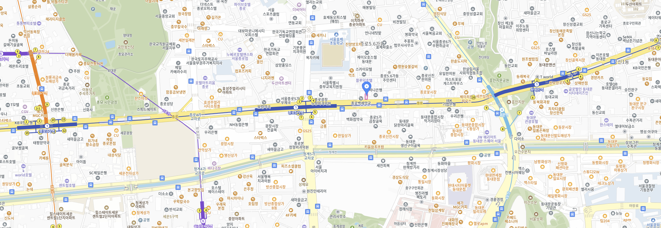 점&예언 위치 지도